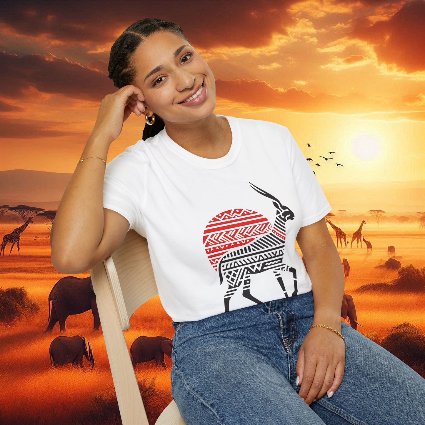African Bead Style Impala T-Shirt