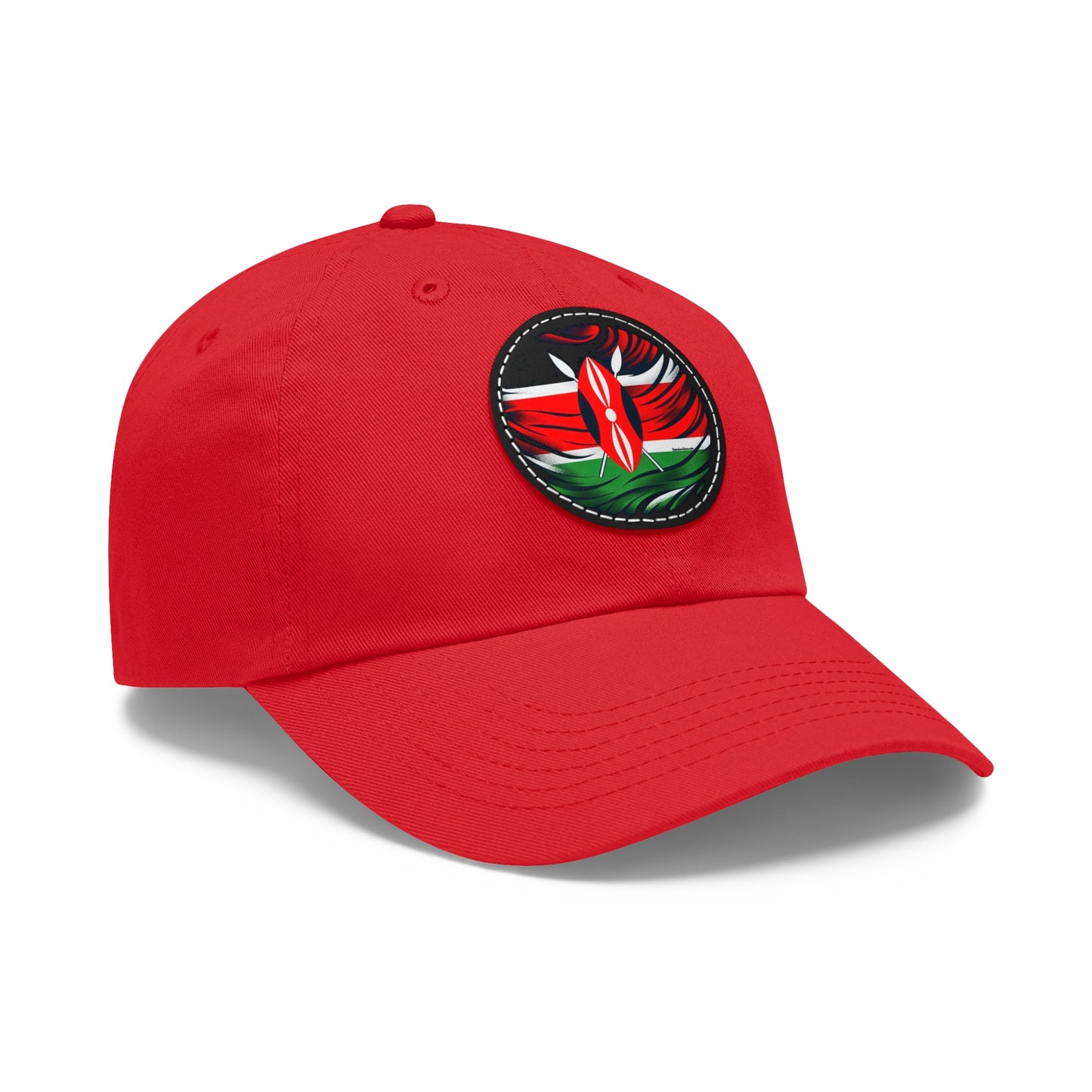 Kenyan Dad Hat with Leather Patch (Round)