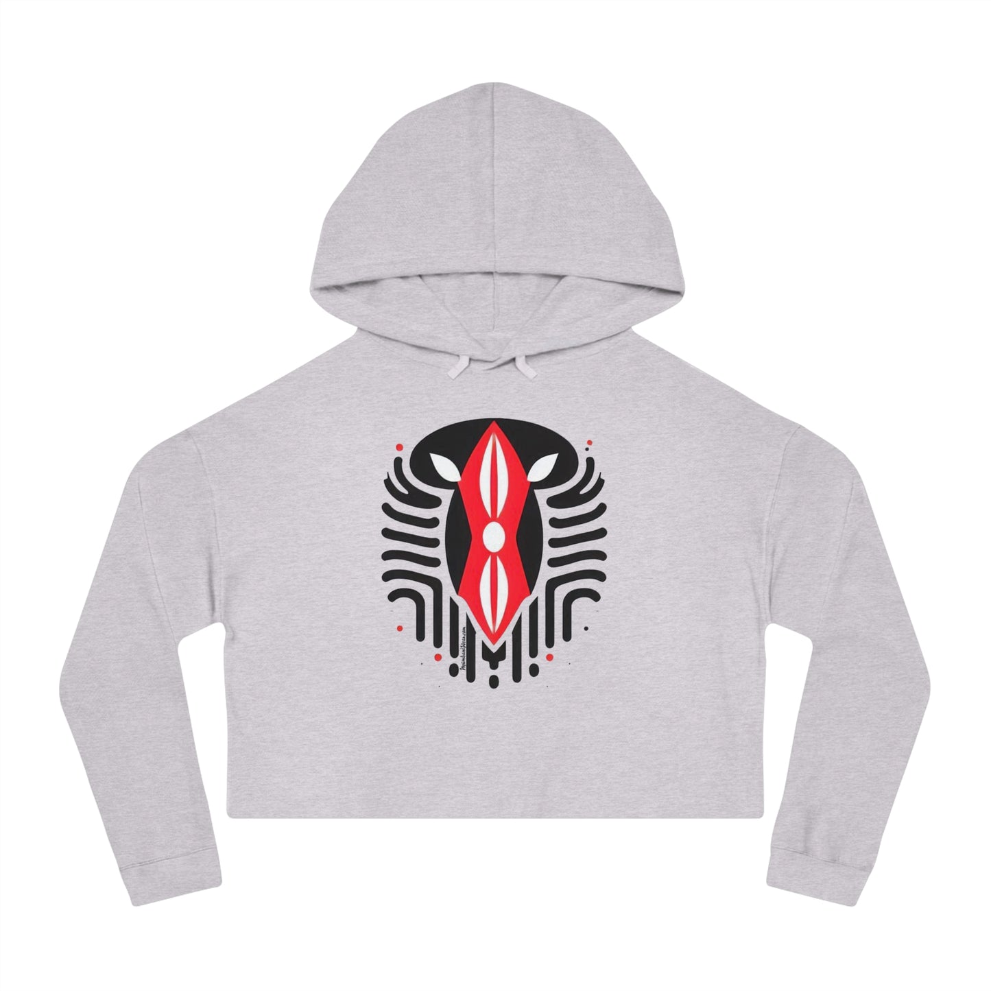 Kenyan Abstract Shield Women’s Cropped Hooded Sweatshirt