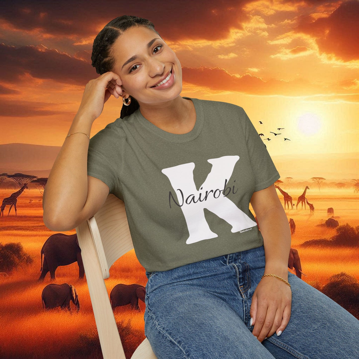 Graphic Tee: K with Nairobi Unisex Softstyle T-Shirt