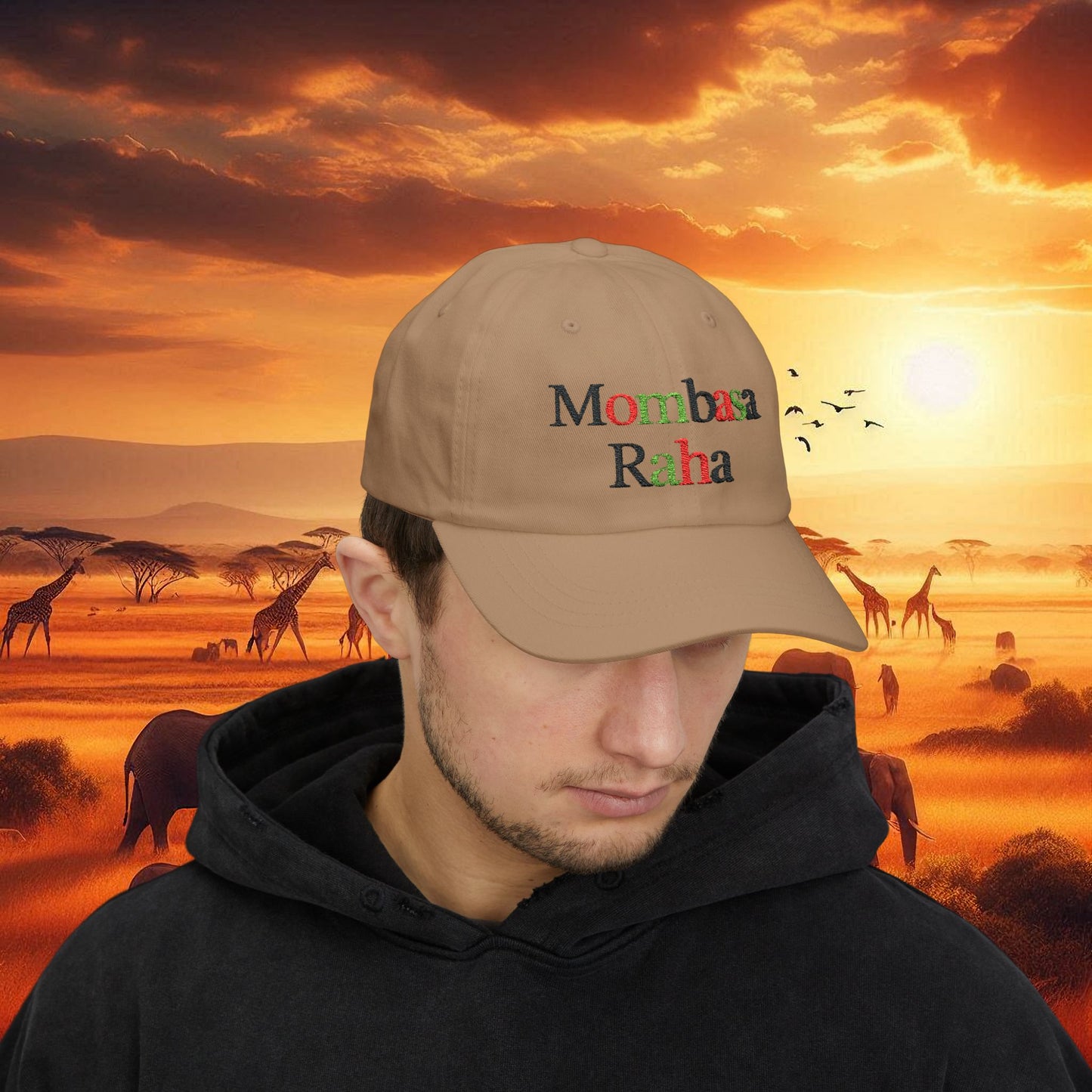 Mombasa Raha Embroidered Cap in Multi-Color