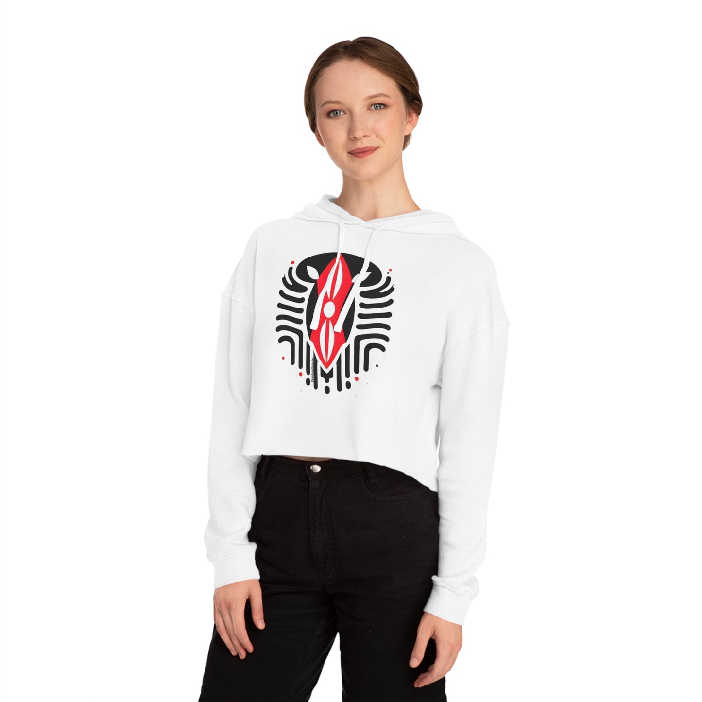 Kenyan Abstract Shield Women’s Cropped Hooded Sweatshirt