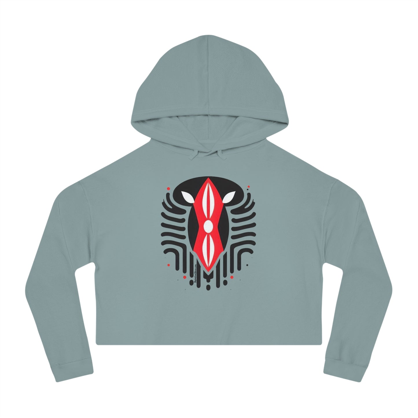 Kenyan Abstract Shield Women’s Cropped Hooded Sweatshirt