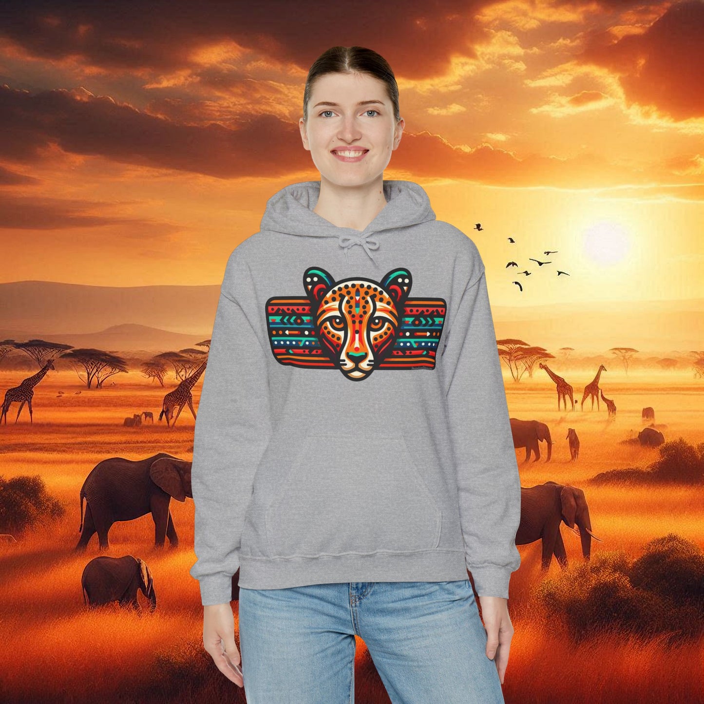 Leopard Hoodie Unisex Heavy Blend™ Hooded Sweatshirt