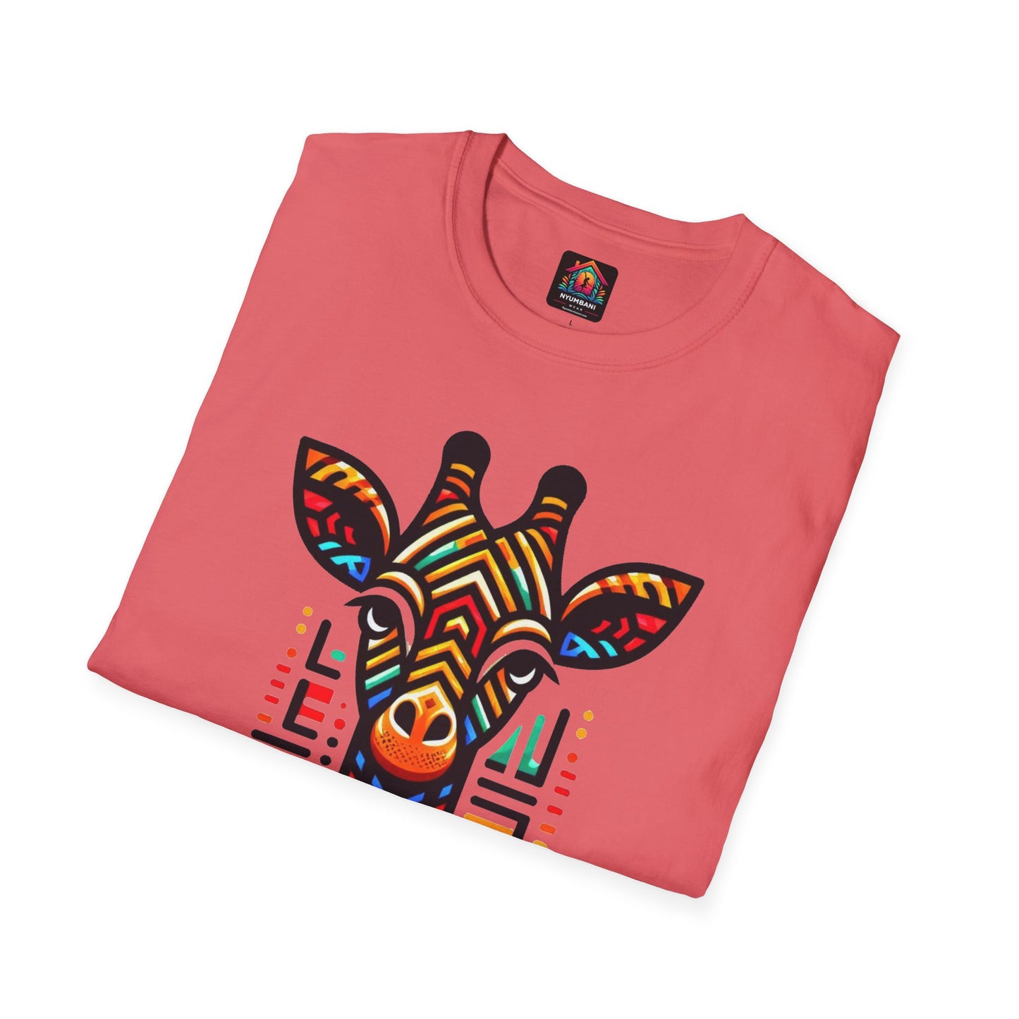Giraffe T-Shirt with African Bead Design