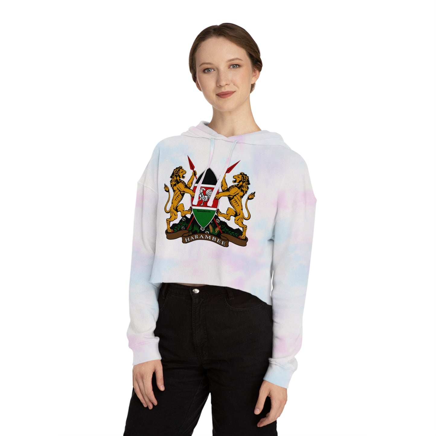Kenyan Crest Women’s Cropped Hooded Sweatshirt