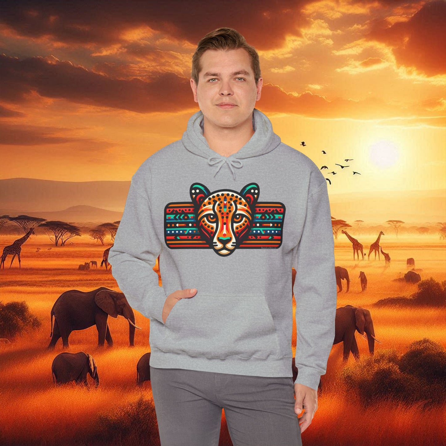 Leopard Hoodie Unisex Heavy Blend™ Hooded Sweatshirt