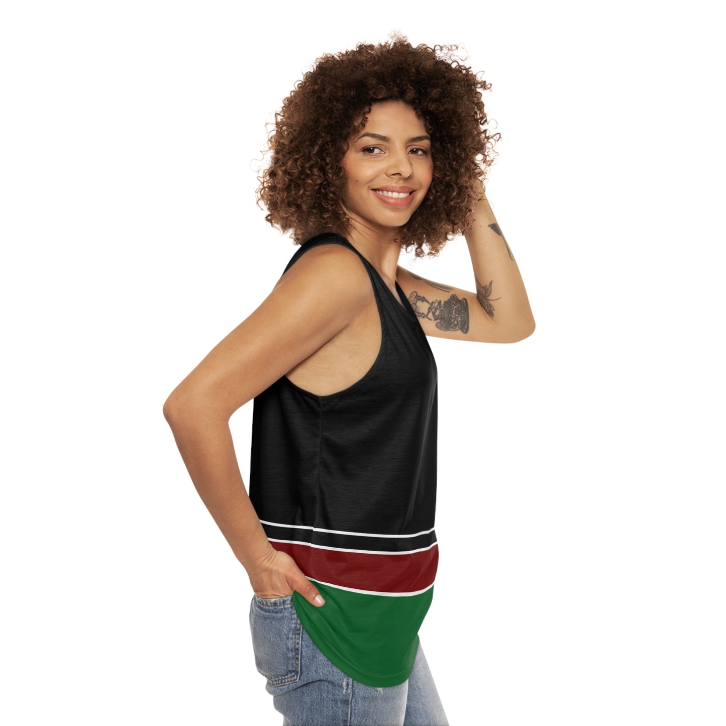 Kenyan striped Unisex Tank Top (AOP)