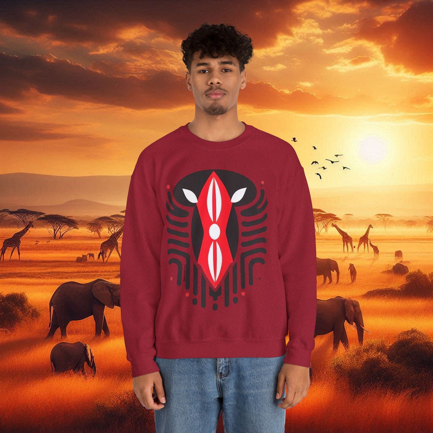 Kenyan Shield Unisex Heavy Blend™ Crewneck Sweatshirt
