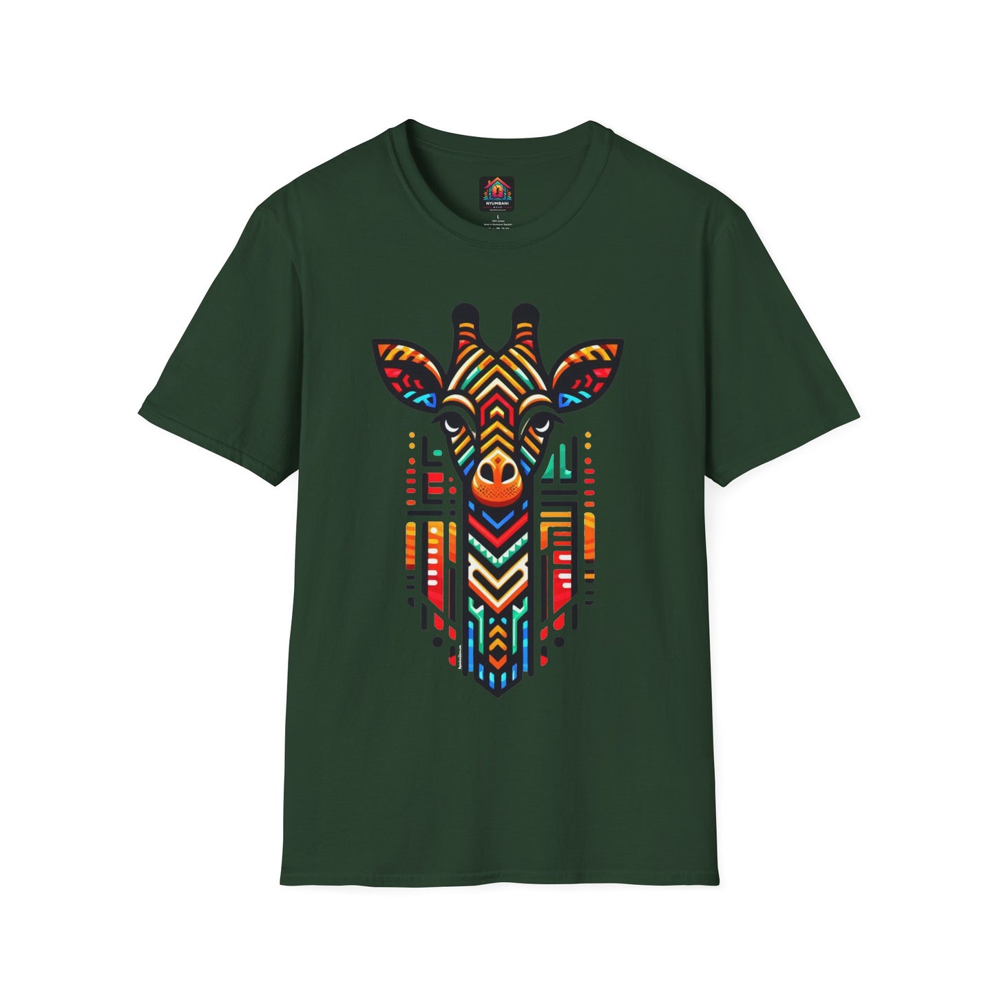 Giraffe T-Shirt with African Bead Design