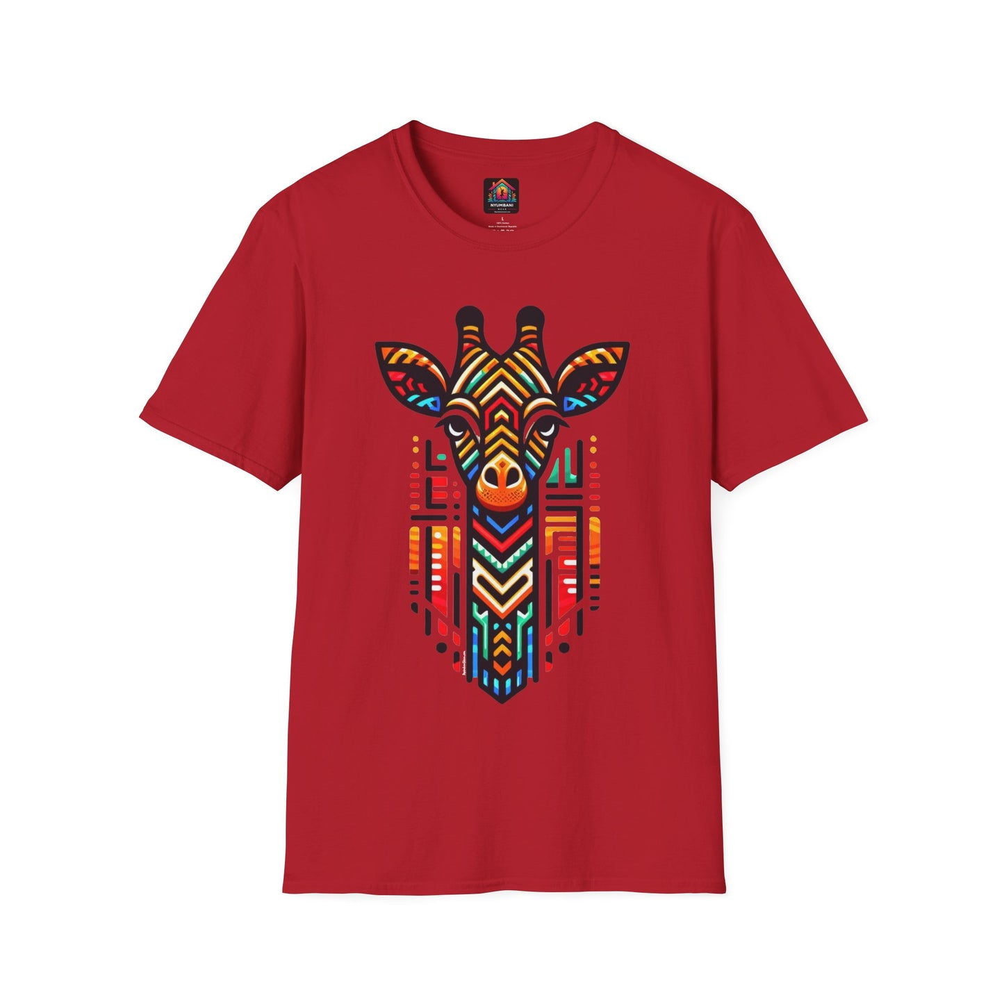 Giraffe T-Shirt with African Bead Design