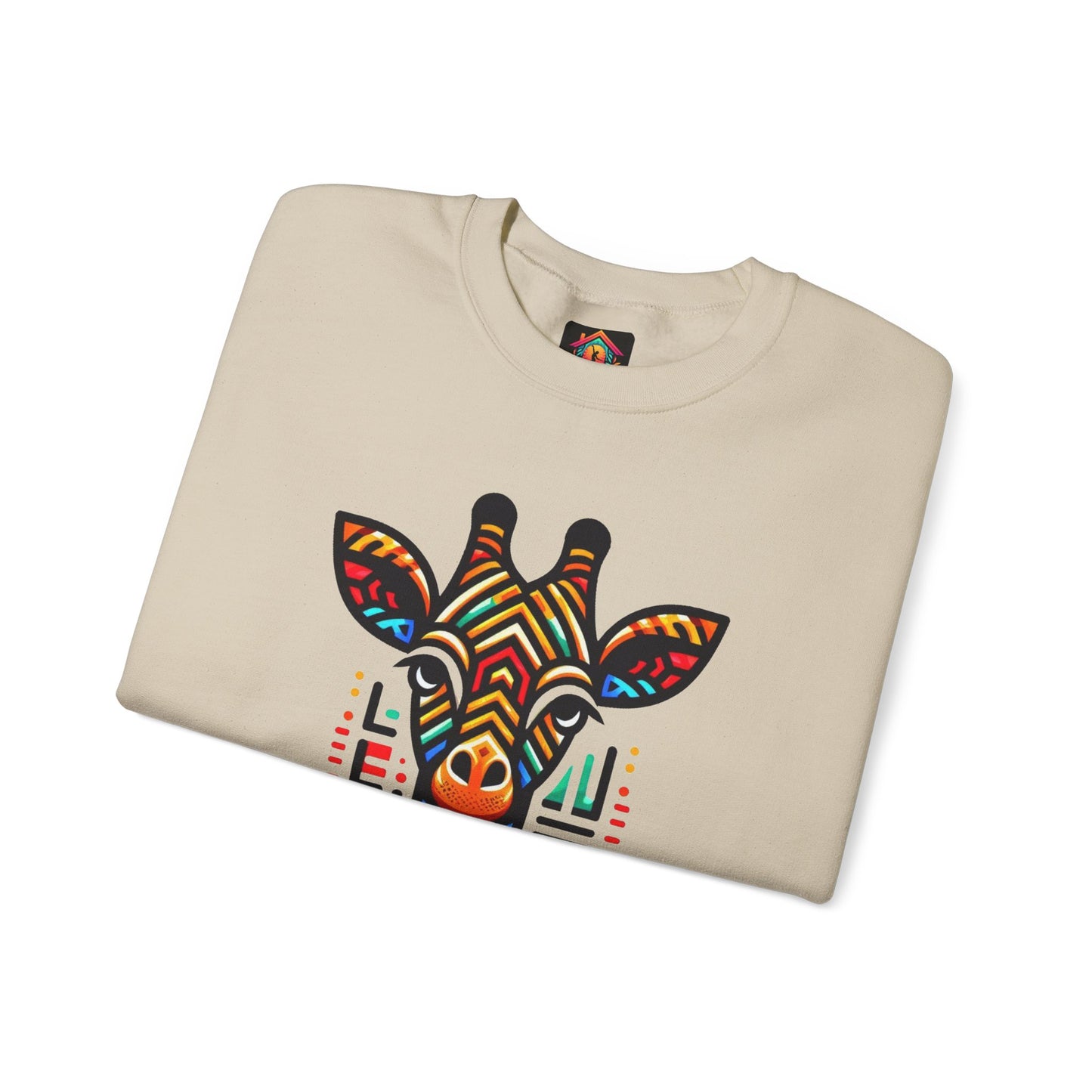 Giraffe African Bead Design Sweatshirt Unisex Heavy Blend™ Crewneck Sweatshirt