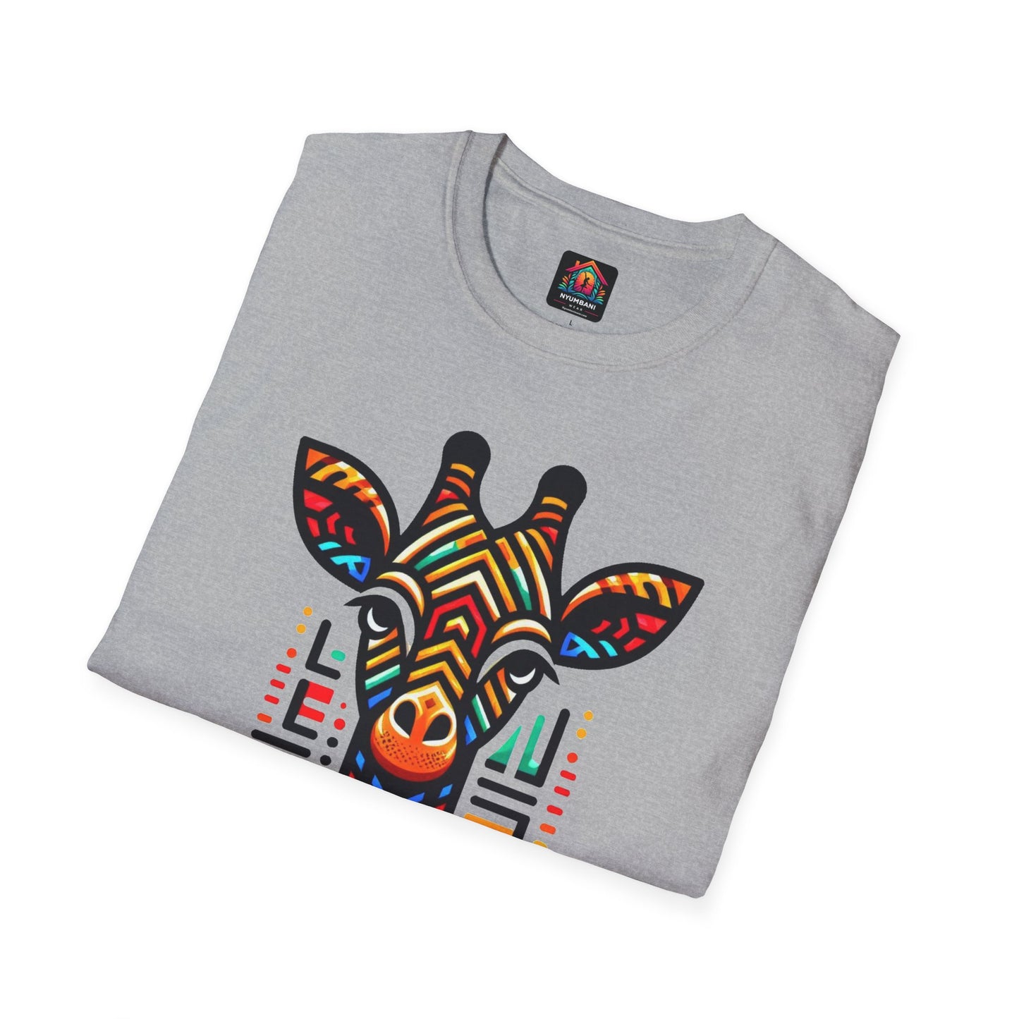 Giraffe T-Shirt with African Bead Design