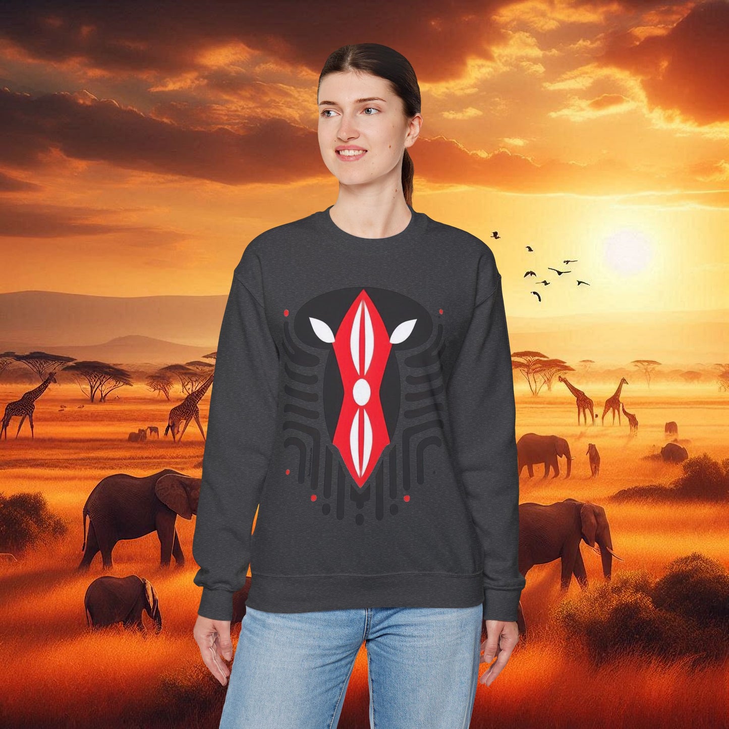 Kenyan Shield Unisex Heavy Blend™ Crewneck Sweatshirt