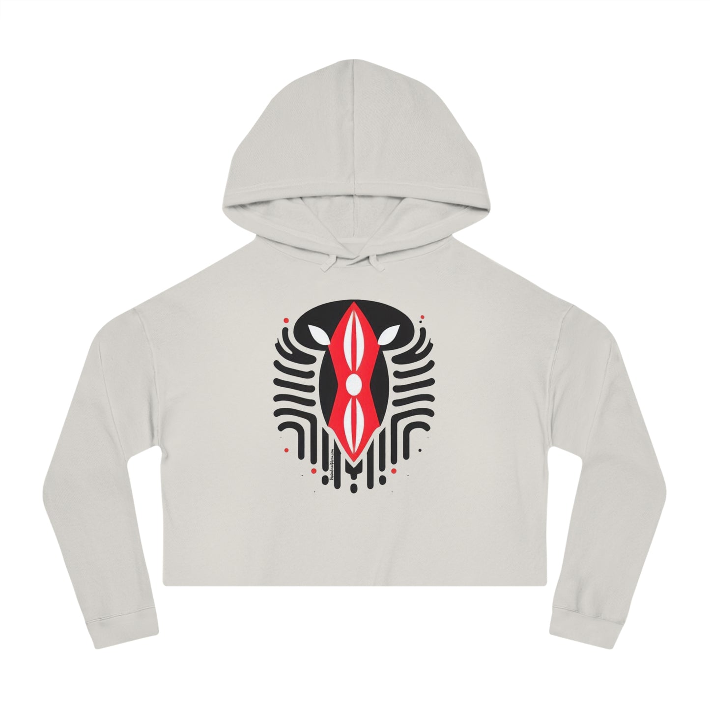 Kenyan Abstract Shield Women’s Cropped Hooded Sweatshirt
