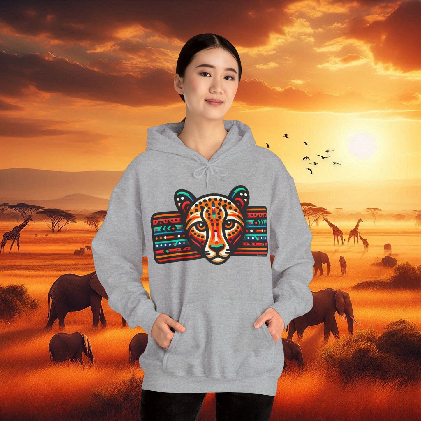 Leopard Hoodie Unisex Heavy Blend™ Hooded Sweatshirt
