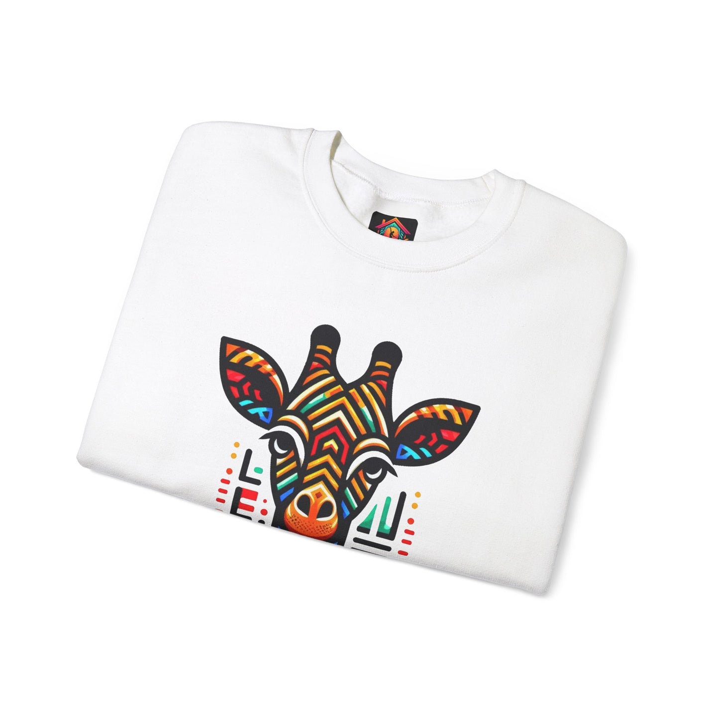 Giraffe African Bead Design Sweatshirt Unisex Heavy Blend™ Crewneck Sweatshirt