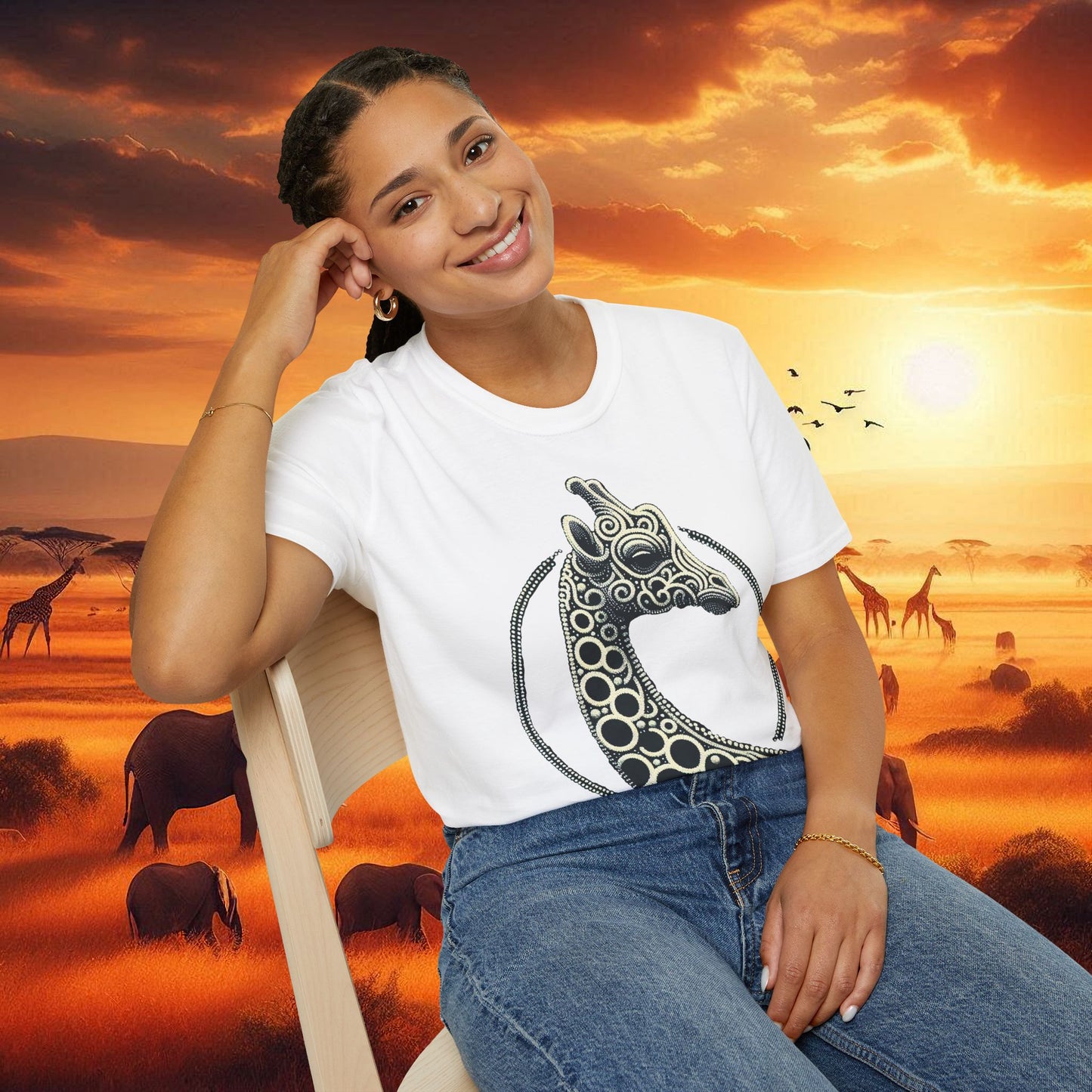 Beaded Giraffe T-Shirt - Kenya and Africa Inspired