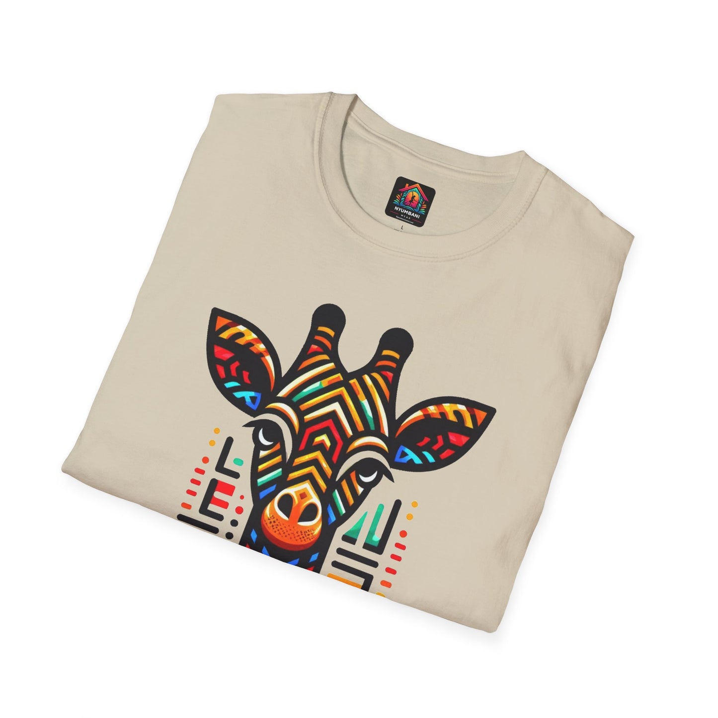 Giraffe T-Shirt with African Bead Design