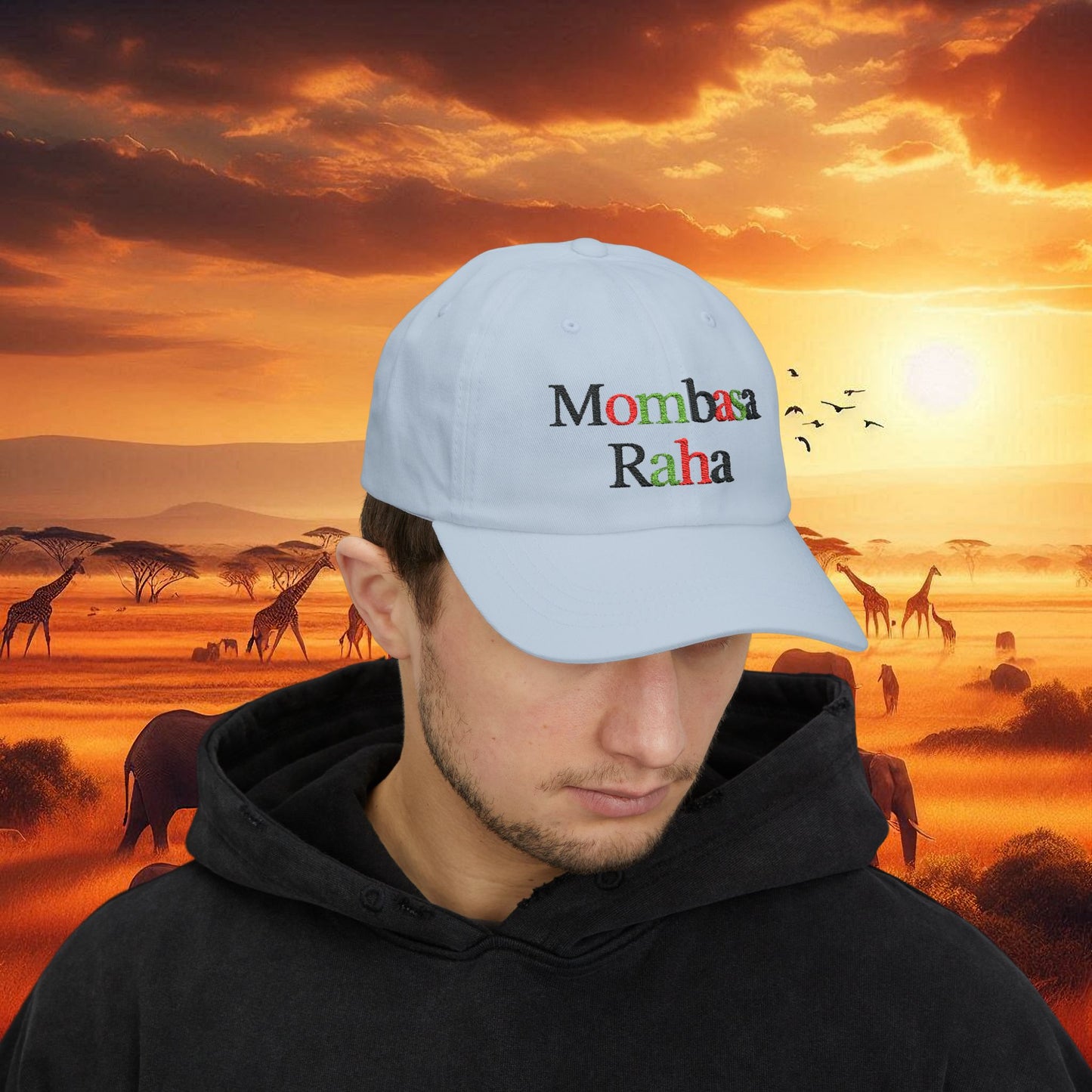Mombasa Raha Embroidered Cap in Multi-Color