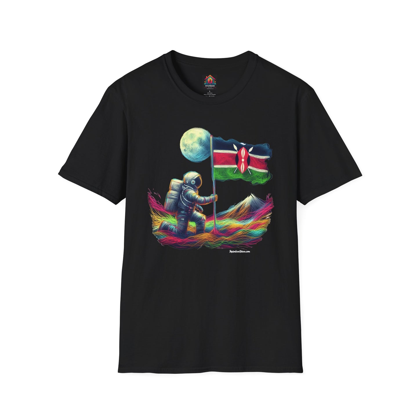 Graphic T-Shirt Space Age Kenya Imagine Kenya going to the moon