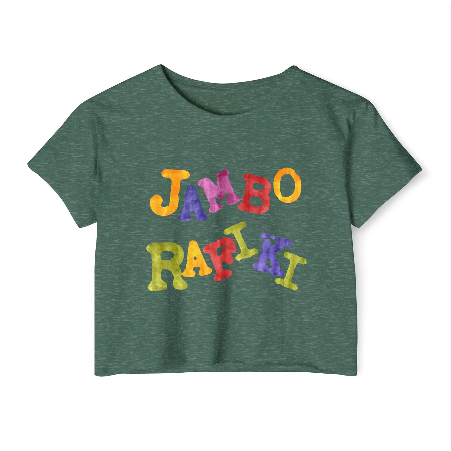 Women's Festival Crop Top - Jambo Rafiki Fun & Vibrant T-Shirt for Celebrations
