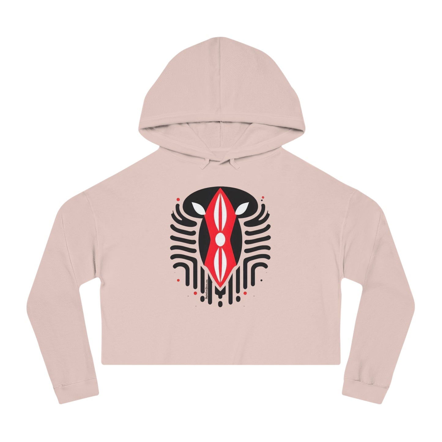 Kenyan Abstract Shield Women’s Cropped Hooded Sweatshirt