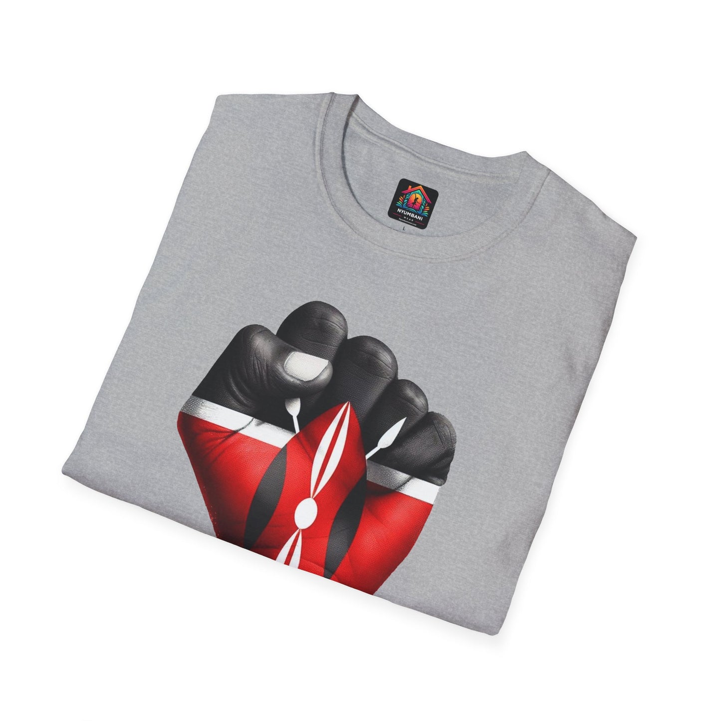 Kenyan Harambee Unisex T-Shirt with Black Fist and Kenyan Flag