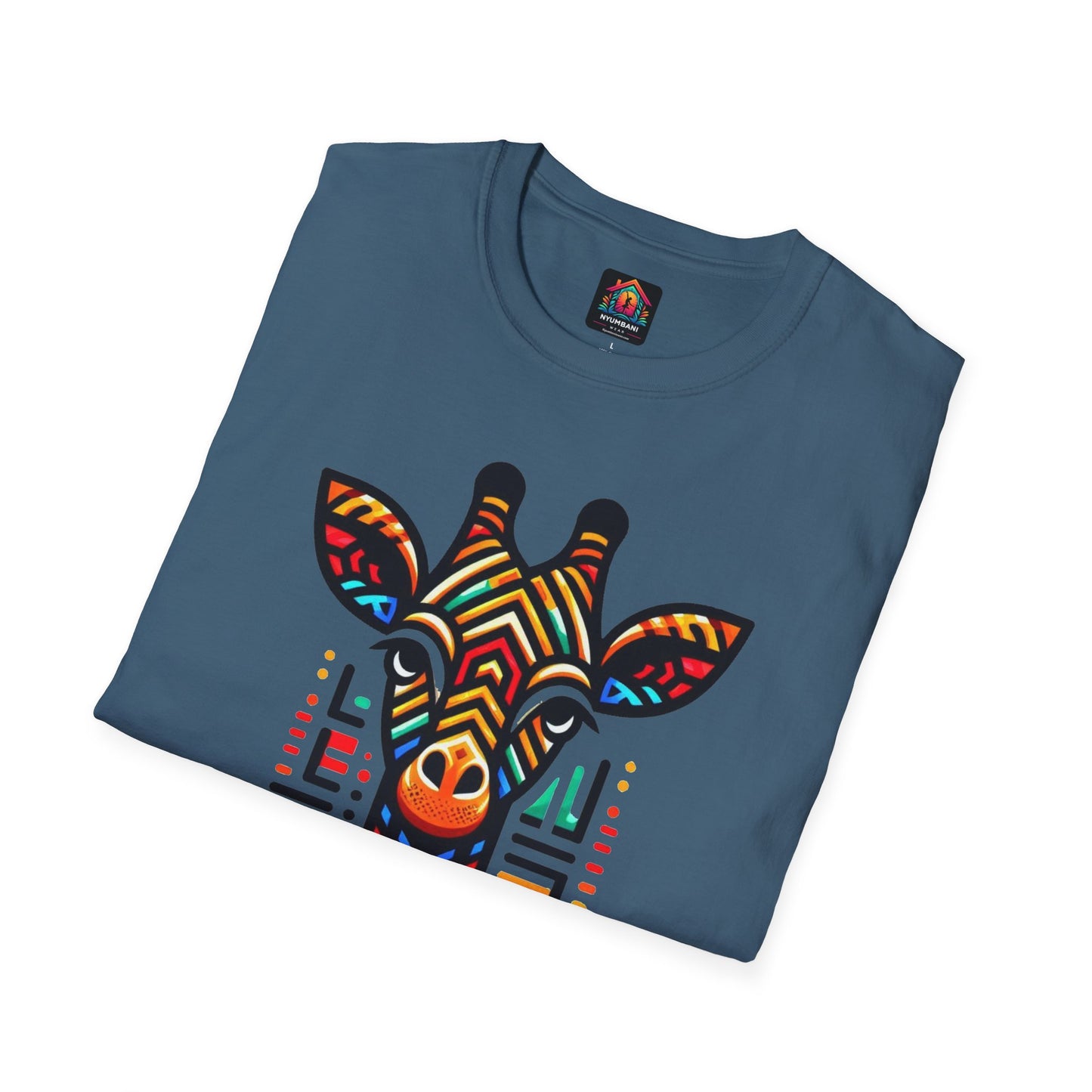 Giraffe T-Shirt with African Bead Design