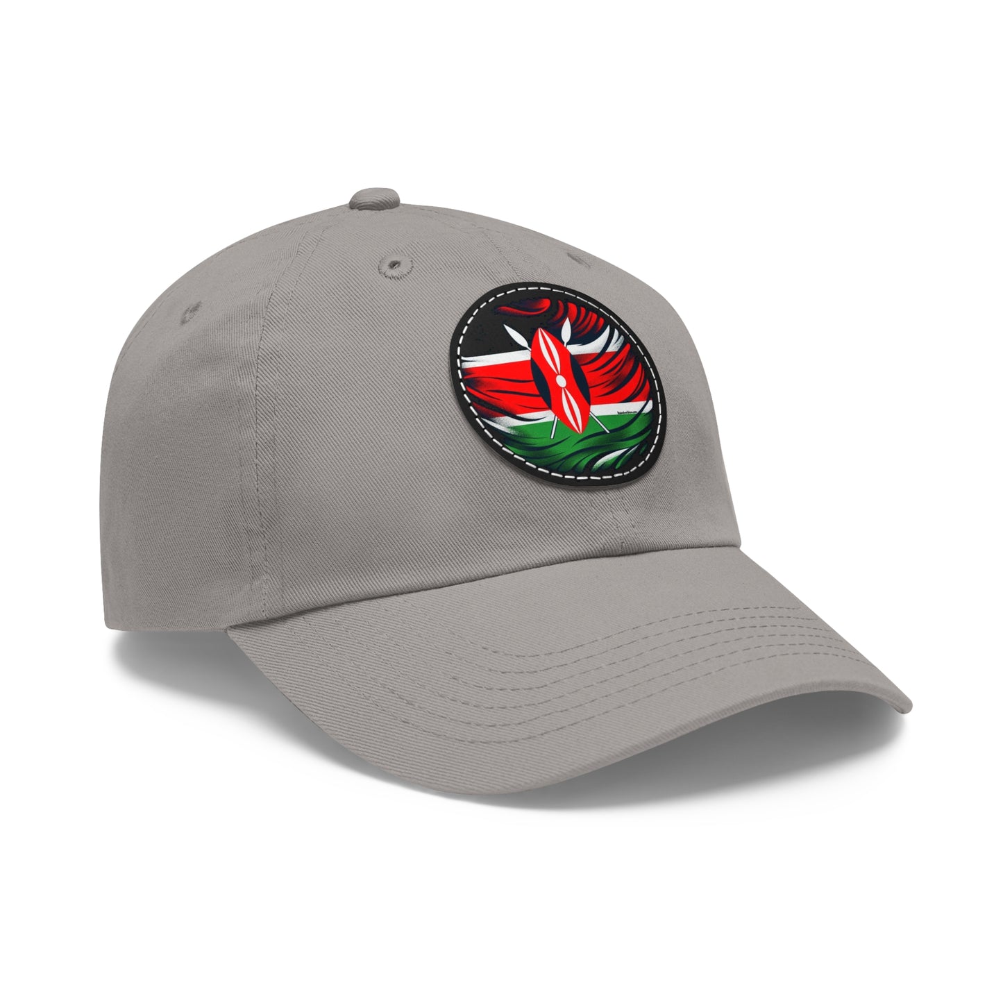 Kenyan Dad Hat with Leather Patch (Round)