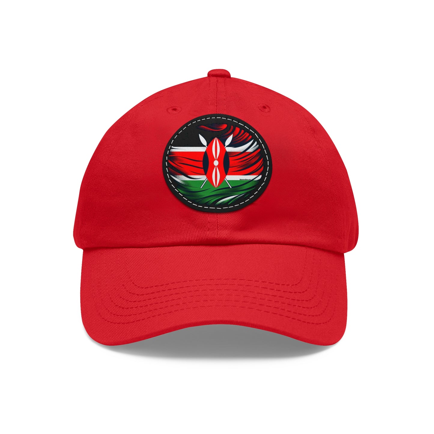 Kenyan Dad Hat with Leather Patch (Round)