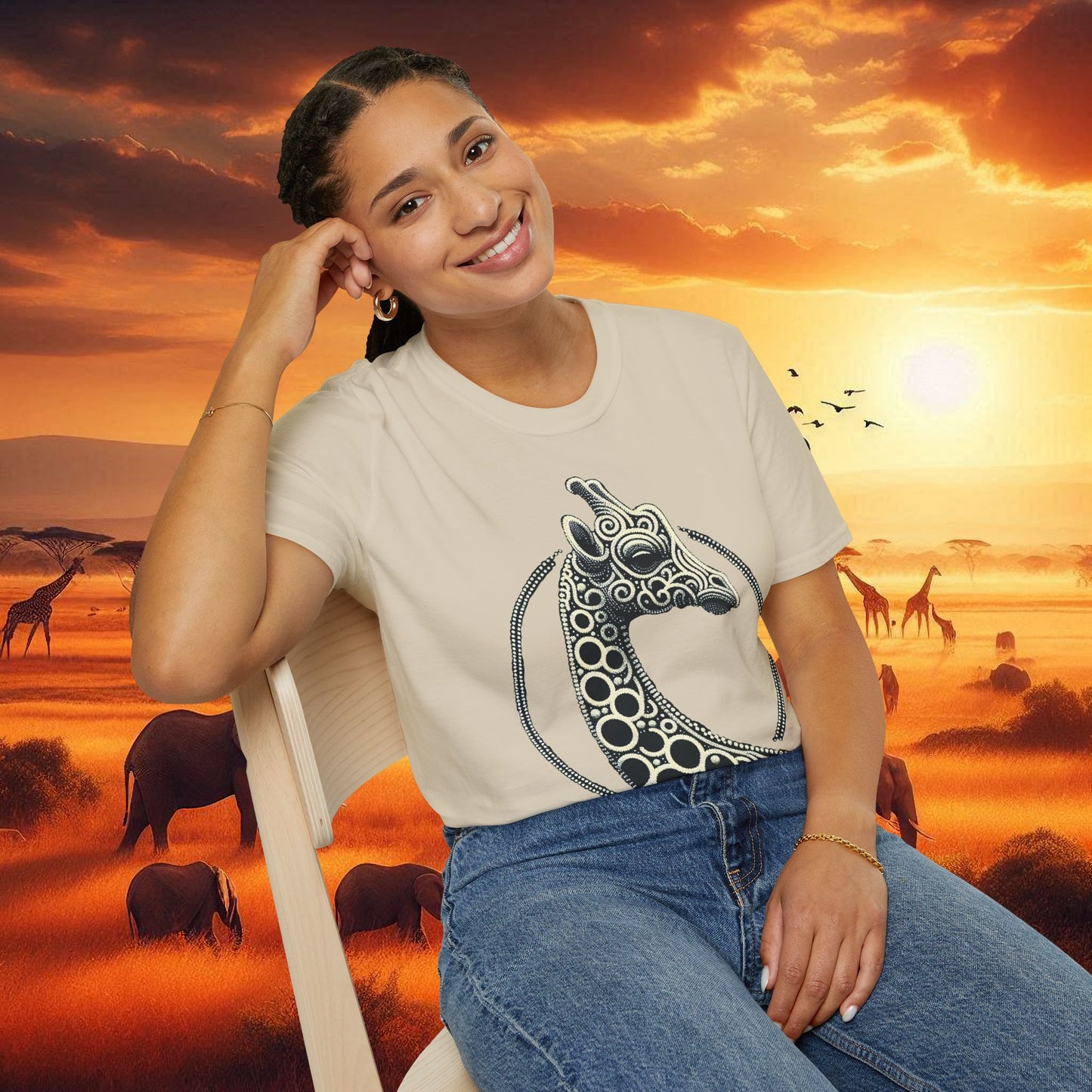 Beaded Giraffe T-Shirt - Kenya and Africa Inspired