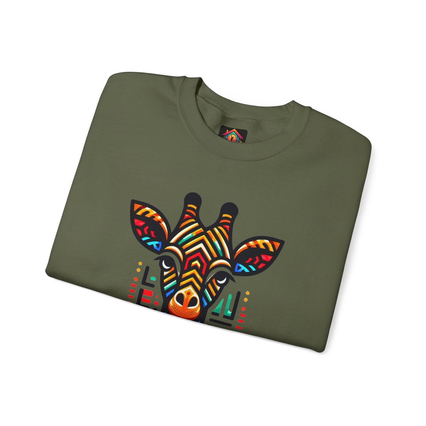 Giraffe African Bead Design Sweatshirt Unisex Heavy Blend™ Crewneck Sweatshirt