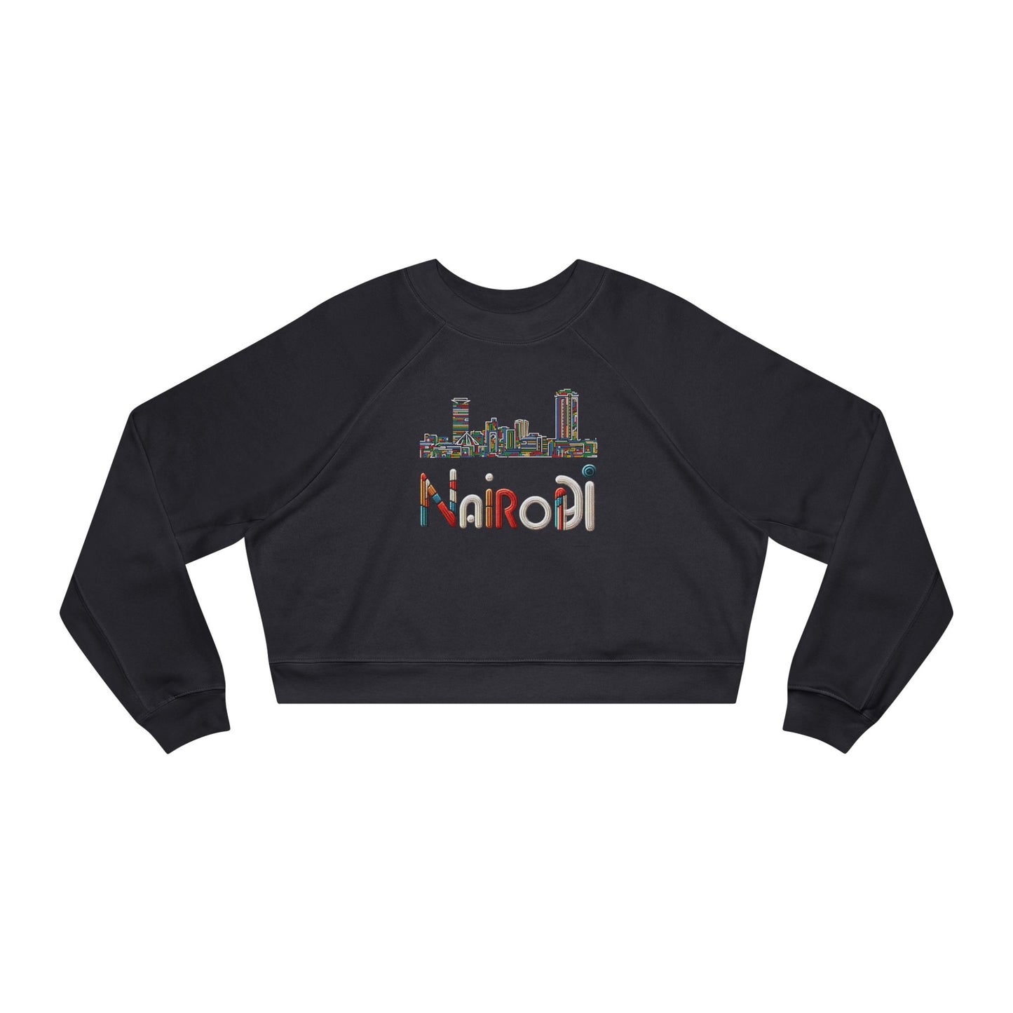Cropped Fleece Pullover - Nairobi Bead Skyline Design