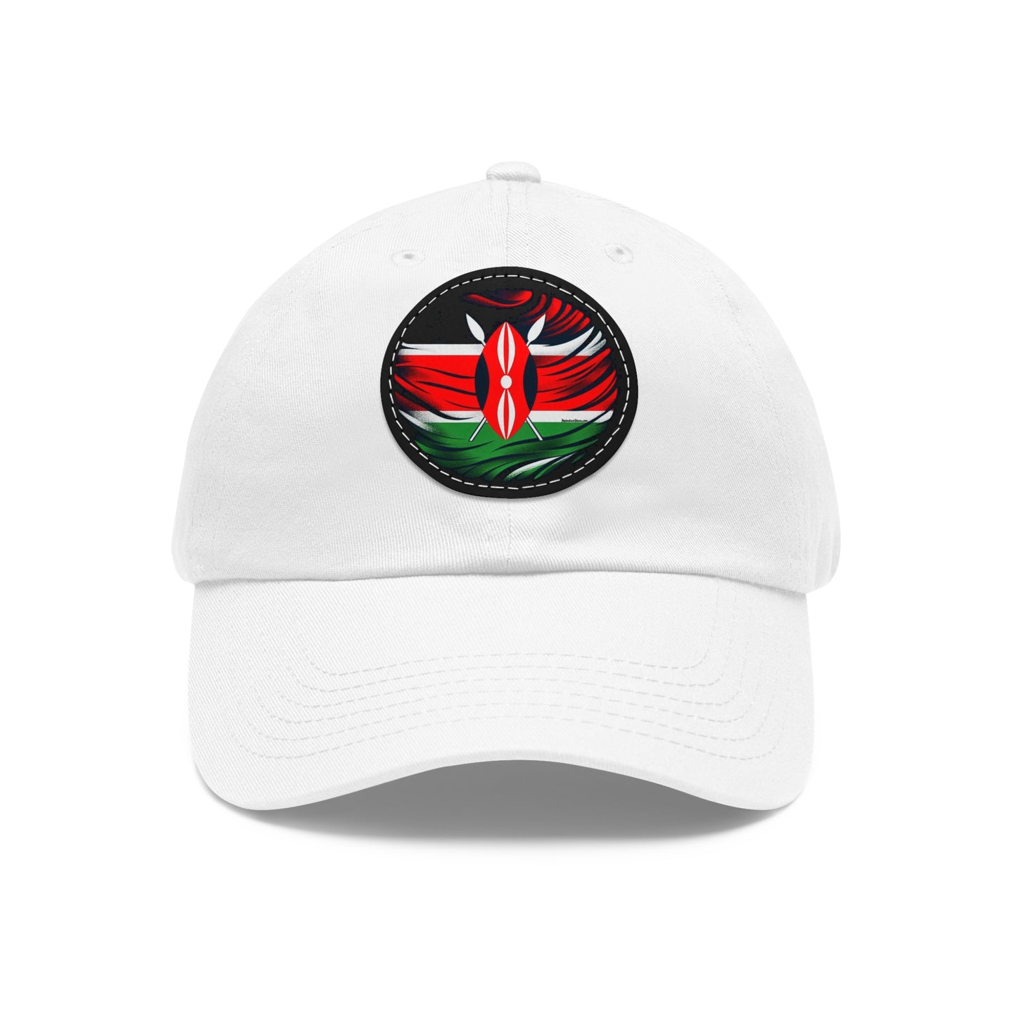 Kenyan Dad Hat with Leather Patch (Round)