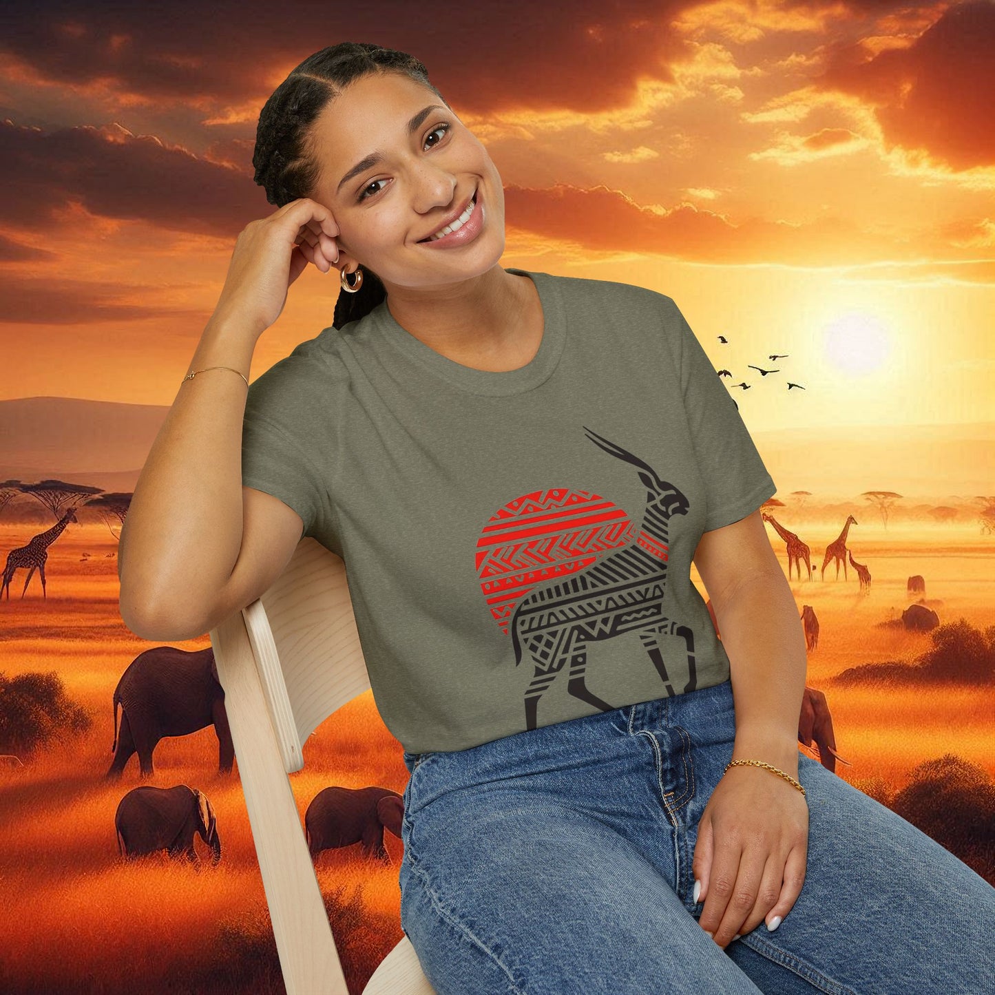 African Bead Style Impala T-Shirt