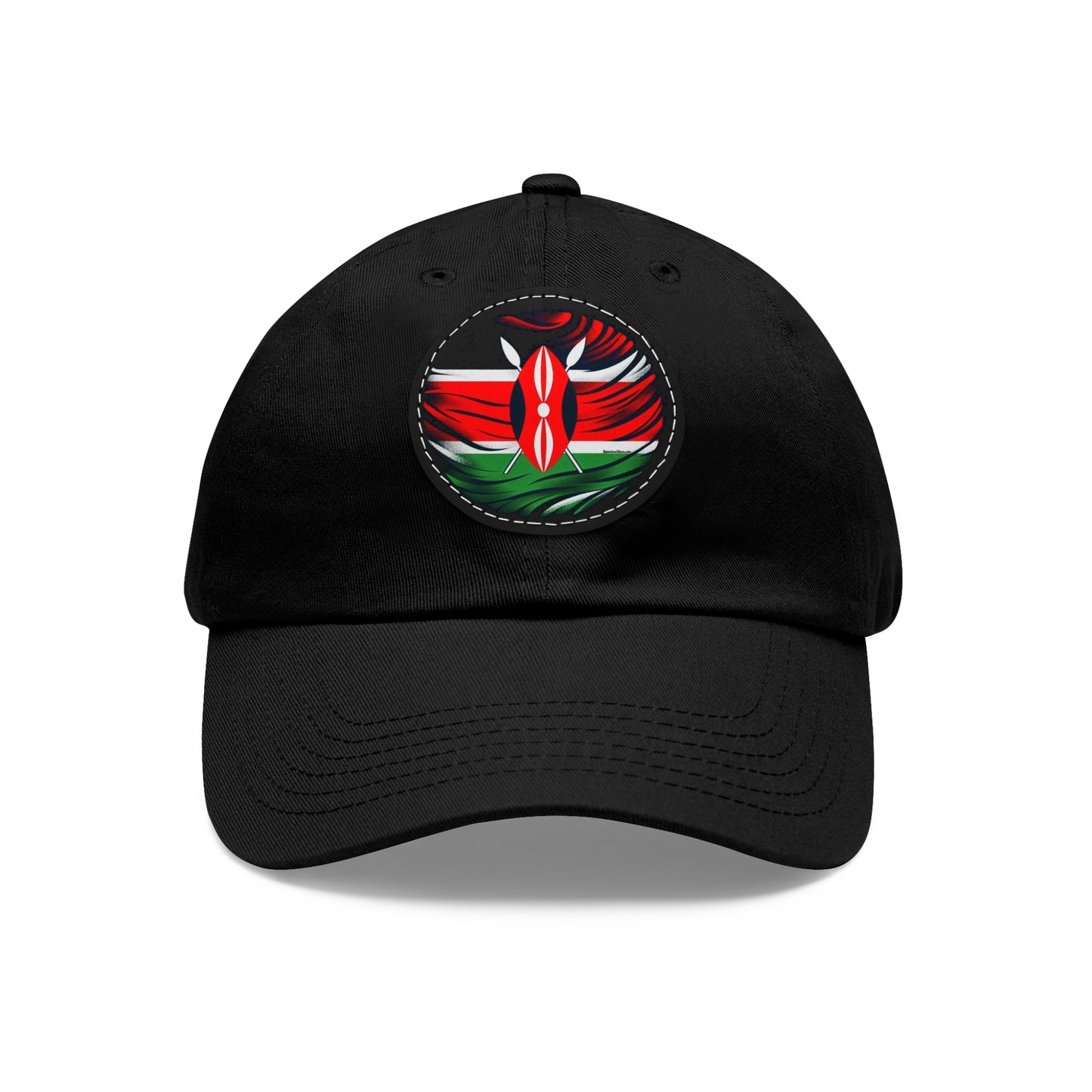 Kenyan Dad Hat with Leather Patch (Round)