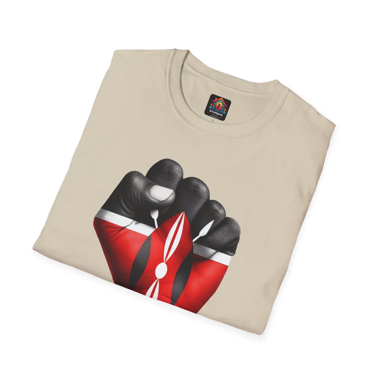 Kenyan Harambee Unisex T-Shirt with Black Fist and Kenyan Flag