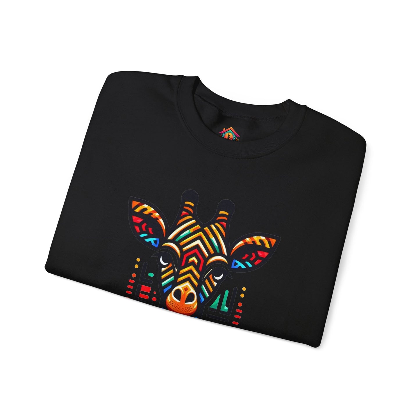 Giraffe African Bead Design Sweatshirt Unisex Heavy Blend™ Crewneck Sweatshirt