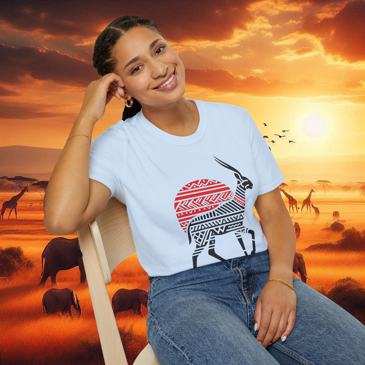 African Bead Style Impala T-Shirt