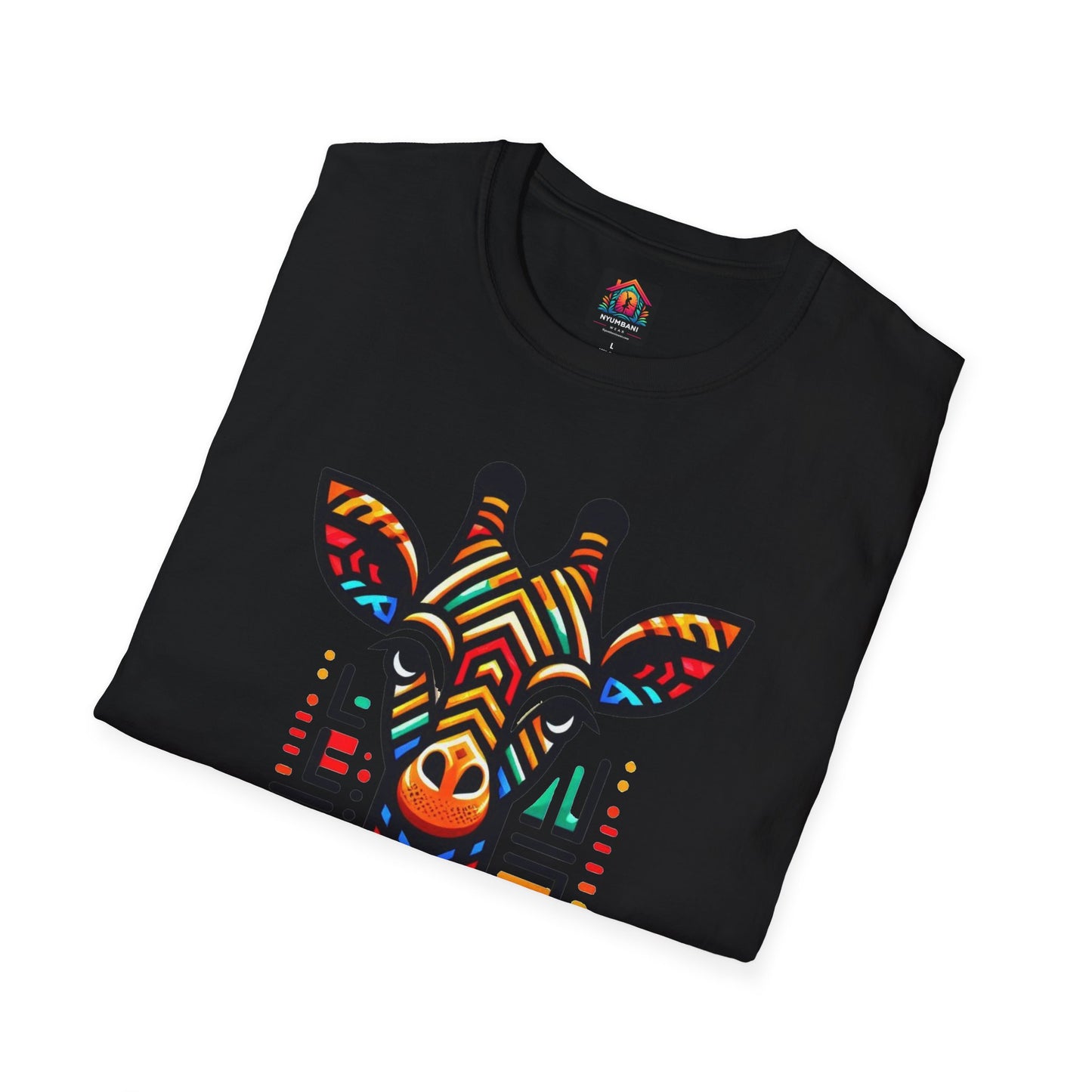 Giraffe T-Shirt with African Bead Design