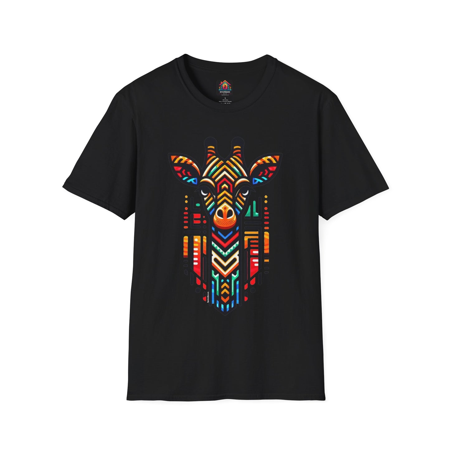 Giraffe T-Shirt with African Bead Design