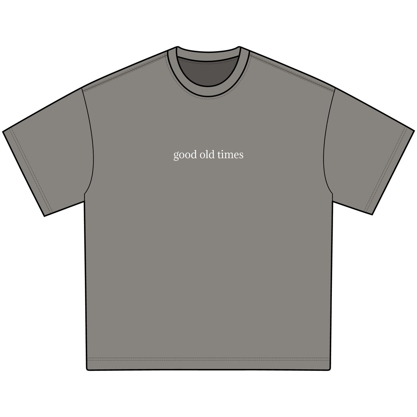 Men's Oversize Tee - Good Old Times Distressed T-Shirt