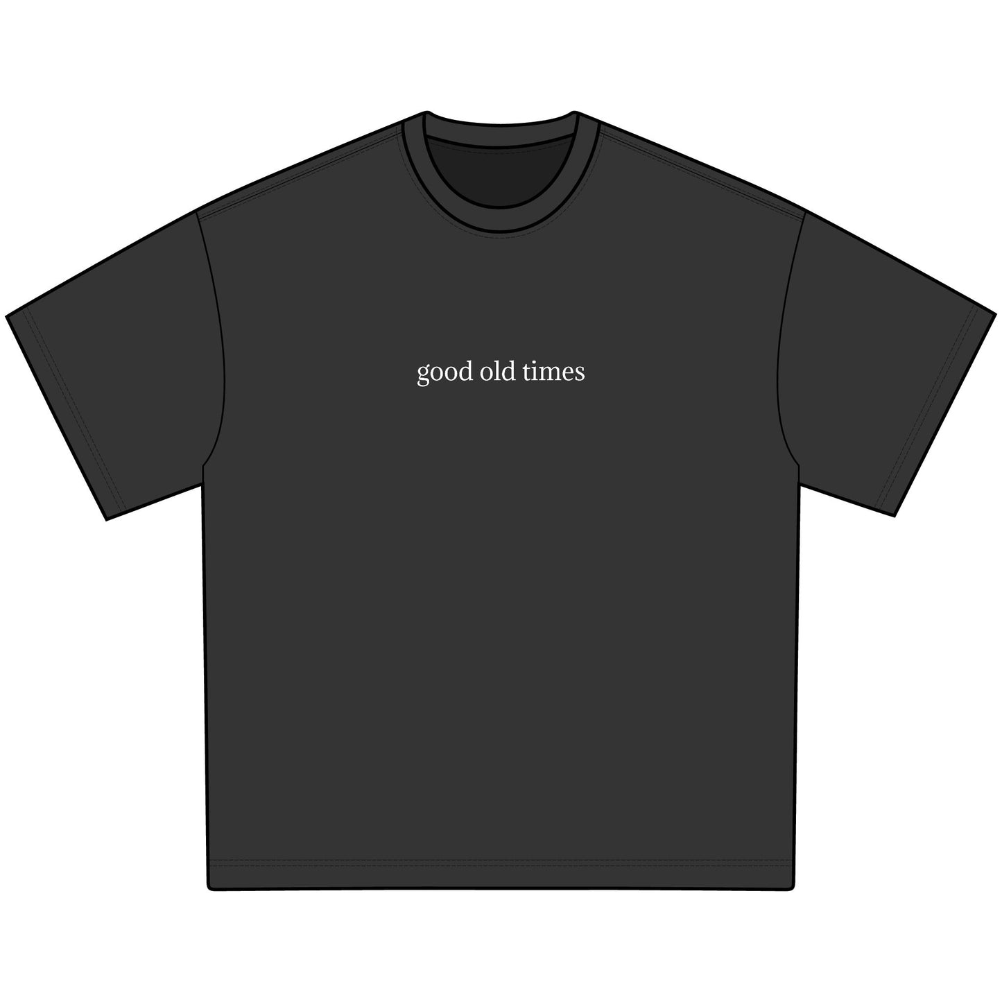 Men's Oversize Tee - Good Old Times Distressed T-Shirt
