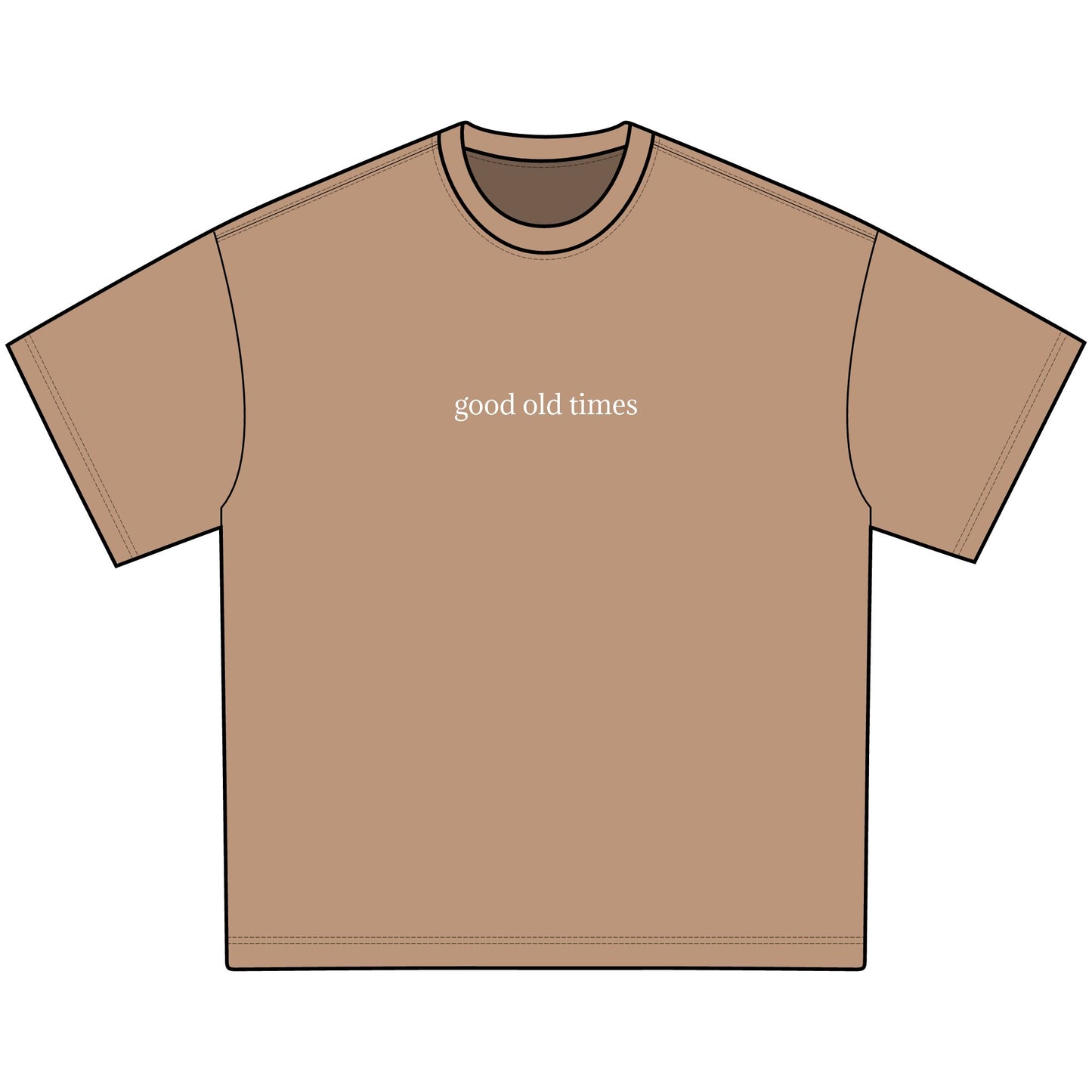 Men's Oversize Tee - Good Old Times Distressed T-Shirt