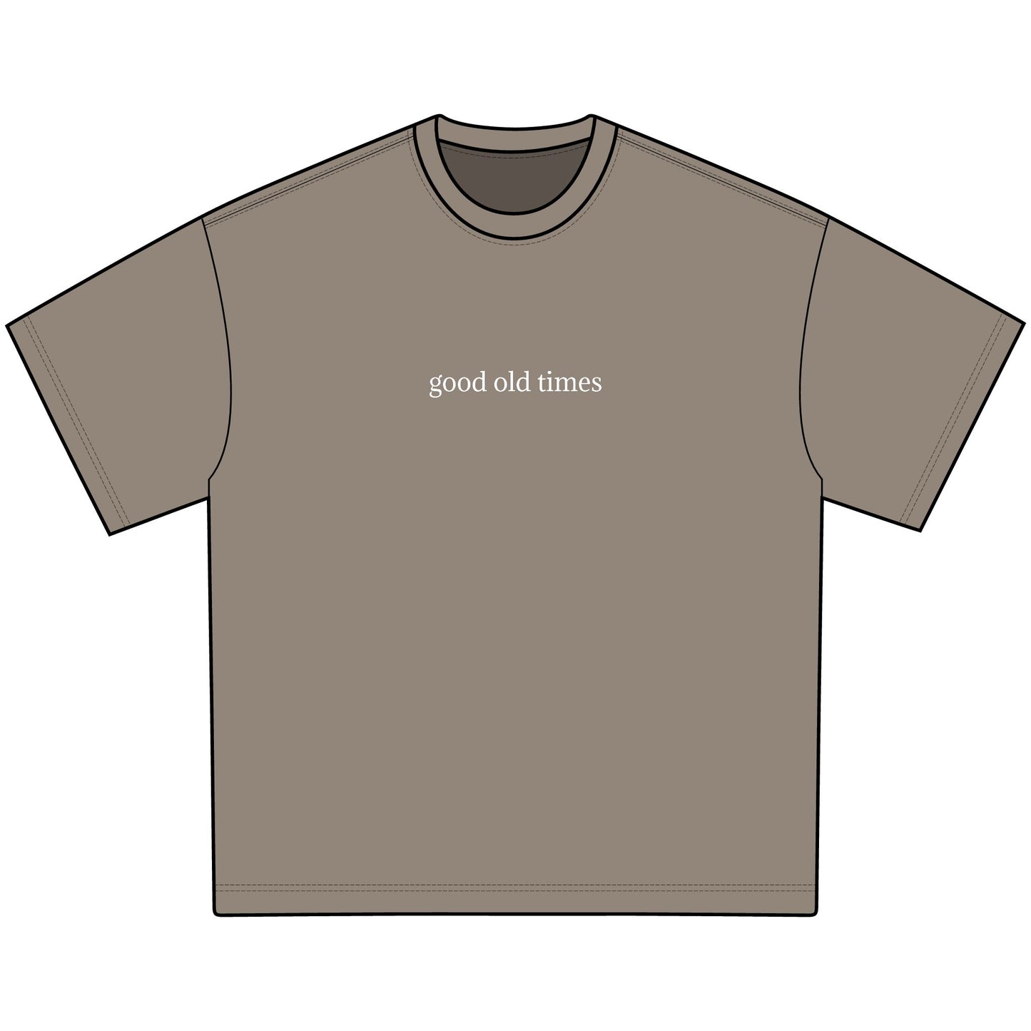 Men's Oversize Tee - Good Old Times Distressed T-Shirt
