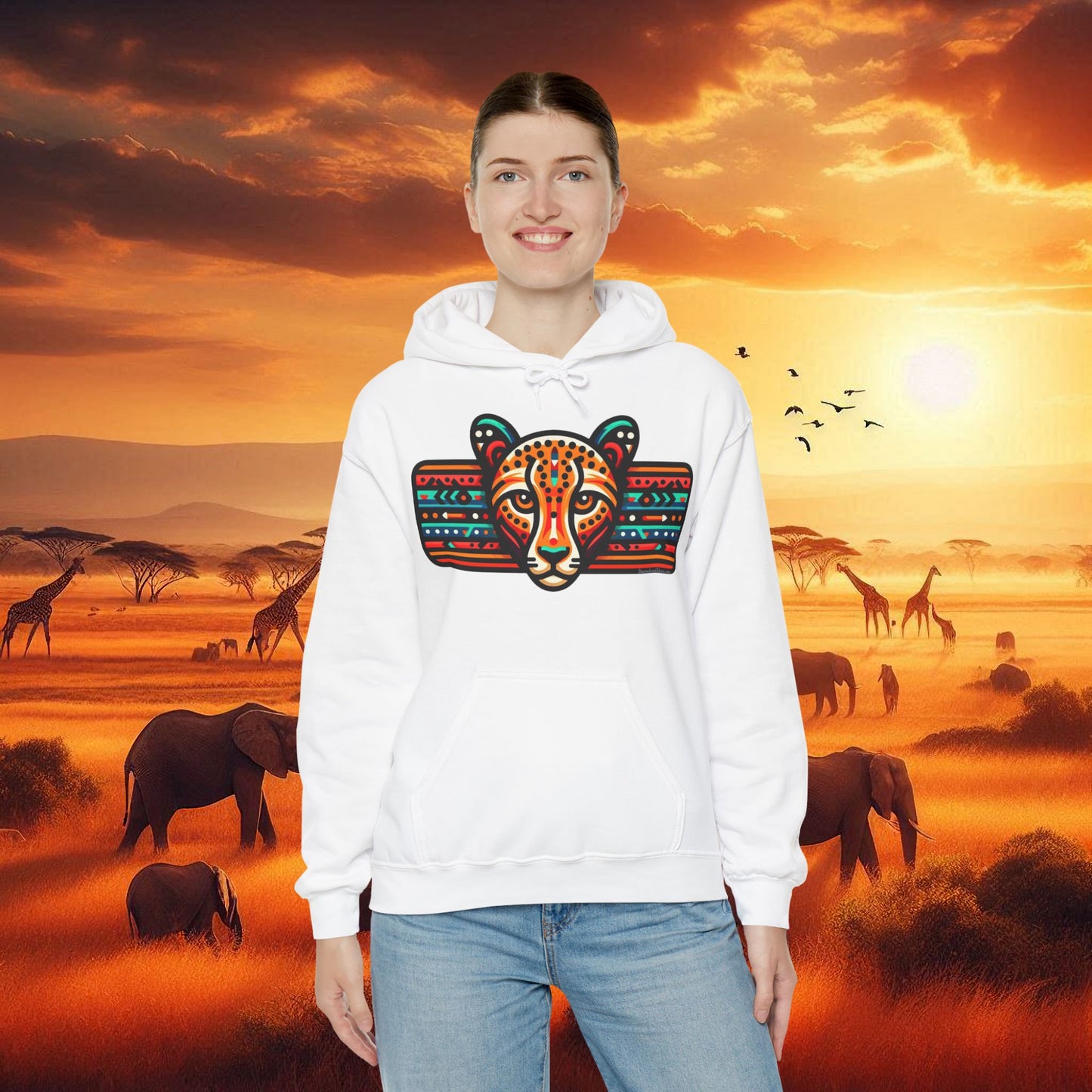 Leopard Hoodie Unisex Heavy Blend™ Hooded Sweatshirt