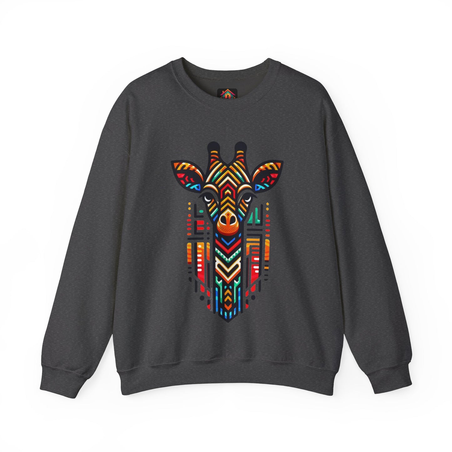 Giraffe African Bead Design Sweatshirt Unisex Heavy Blend™ Crewneck Sweatshirt