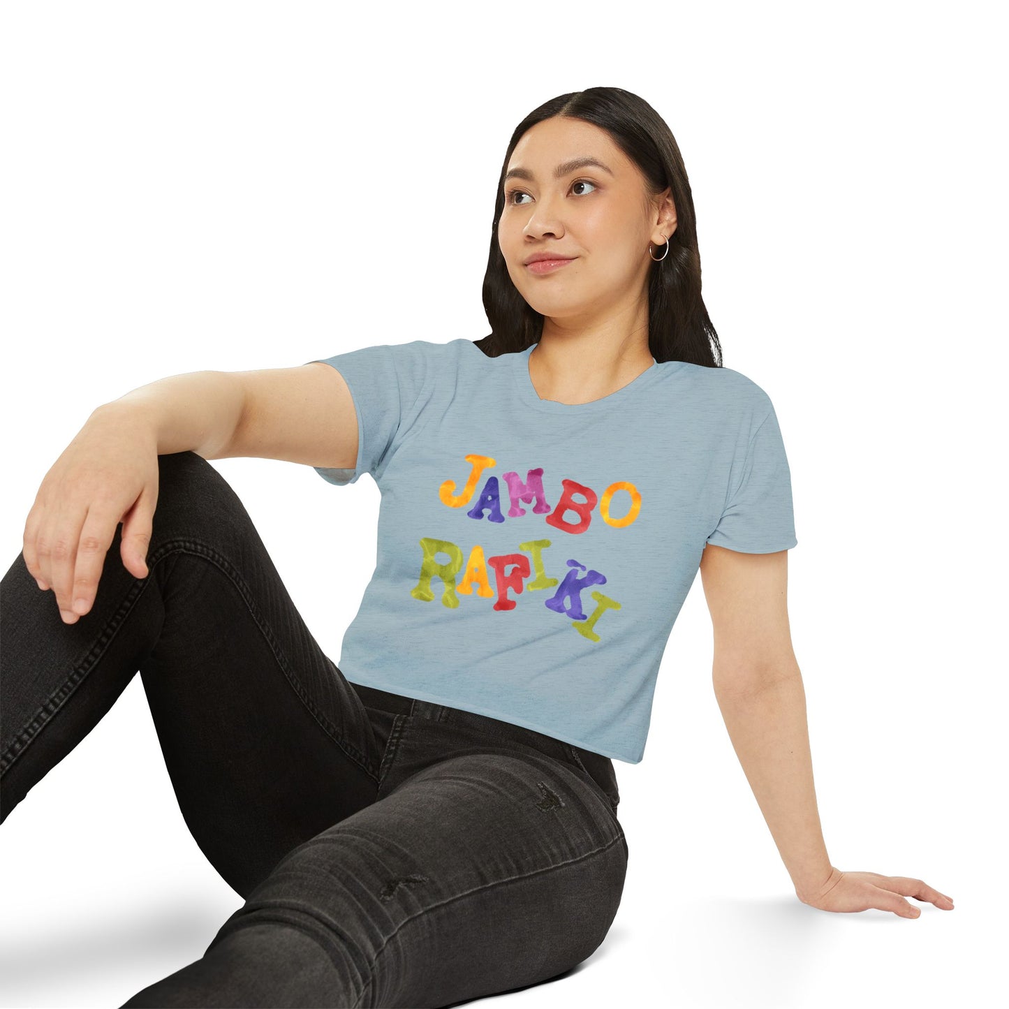 Women's Festival Crop Top - Jambo Rafiki Fun & Vibrant T-Shirt for Celebrations