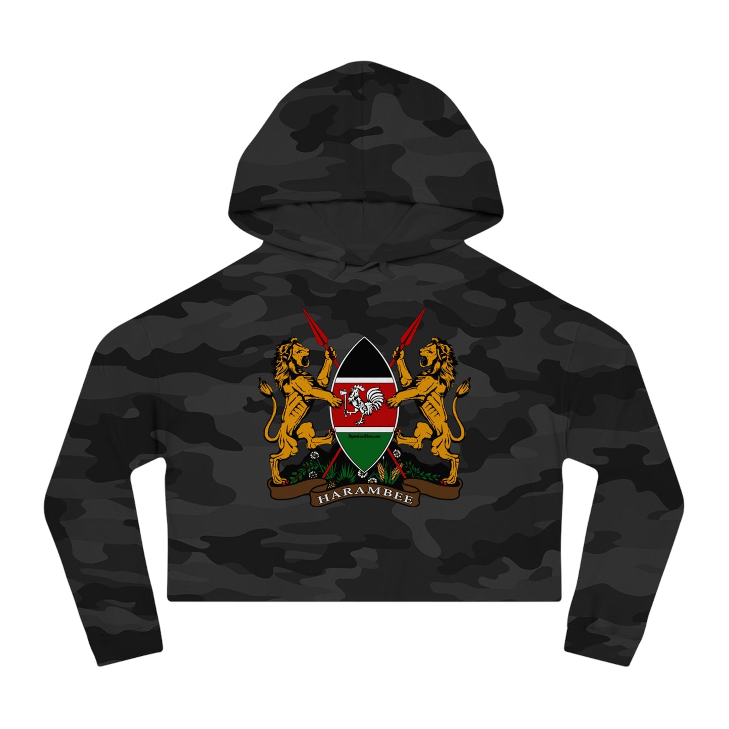 Kenyan Crest Women’s Cropped Hooded Sweatshirt